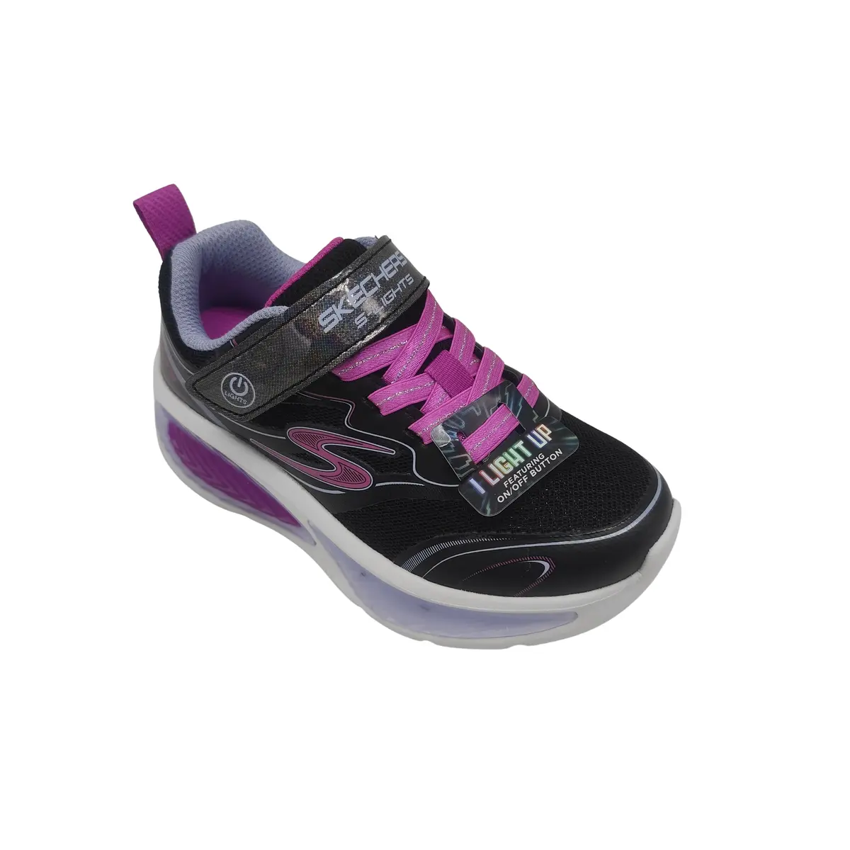 Deportivos Skechers kids 303737LC BKMT negro (C4123) - Imagen 3